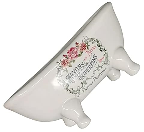 VILLFUL Keramische Seifenschale Mini Badewanne Seifenhalter für Badezimmer Faltbare und Klappbare Seifenablage für Seifenspender und Reiseetui Elegantes Design für Adults