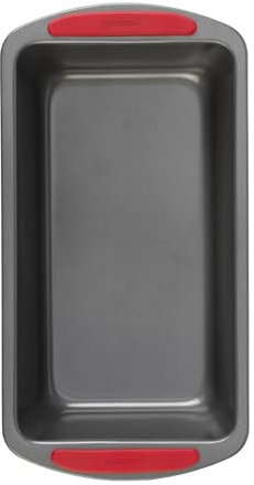 GoodCook MegaGrip 9 x 5 Nonstick Steel Bread Loaf Pan with Silicone Grip Handles, Gray