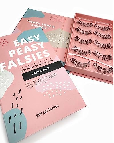 GirlGotLashes Große Boxen Lash Lover Handgemachte Wimpernextensions Wimpernverlängerung für Zuhause 5 Wimpern-Paare Lashes mit 5-7 Tagen Halt Vegan