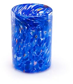 Wave Murano Glass - Go.To Handmade Murano Drinking Glass - Elegant, Authentic Venetian Artisan Drinkware for Everyday Use, Fine Dining, and Special Occasions (Medium, blue)
