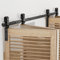 122cm/4FT Binario per Porta Scorrevole Bifold Kit Porta Scorrevole Nera per 4 Porte Scorrevoli Interno Esterno Muro 29cm Larga