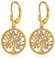 jiamiaoi Boucles d'oreilles pendantes arbre de vie plaqué or blanc 18 carats sans nickel avec arbre de vie bijoux pour femme, Zircone cubique