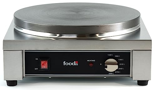 foodis Crepiere professionnelle 2700W / 230V - Machine a Crepe avec fonctionnement electrique - Appareil a Crepes Automatique