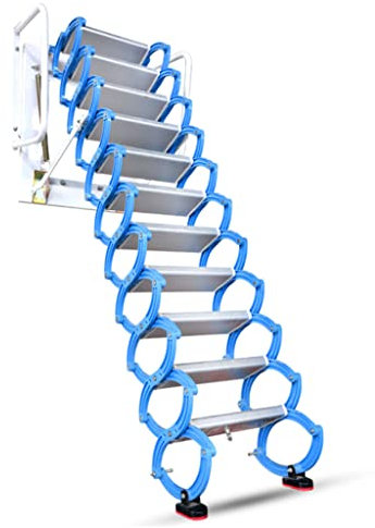 Großes Pedal Scala per soffitta a parete Scala telescopica in alluminio Scala pieghevole per interni Scala a soppalco Con Pedale antiscivolo Scala per piattaforma esterna Corrimano