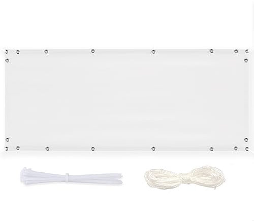 Timizi Frangi-Vista per Recinzione Giardino 90x900cm, Copertura Balcone Ringhiera Impermeabile,Anti-UV Telo Oscurante Bello e Resistente per Recinzione Giardino - Bianco