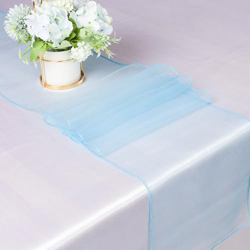Wambere 10 Stück Organza Tischläufer,30cmx275cm Zartes Tischband,Table Runner Tischdeko für Esszimmer Party Urlaub Dekoration Hochzeit Festliche Dekoration zu besonderen Anlässen Deko,Golden