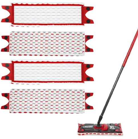 4Pièces pour Vilda UltraMax XL Balai Serpillière Recharge Kit 51x14cm pour Serpillère Vilda Ultramat XL 2en1 Microfibre Absorbante Recharge pour Lavage Sol, Taches de Nettoyage