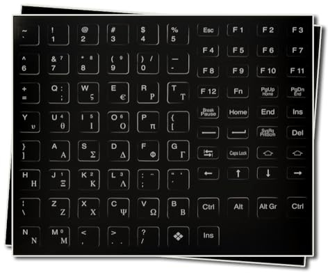 TASTATURAUFKLEBER GRIECHISCH FÜR IBM/Lenovo NOTEBOOKS MIT SCHWARZEN Tasten
