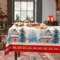 CZL Tischdecke Weihnachten Tischdecke Abwaschbar Weihnachten mit Elch-Motiv Reversible Weihnachts Tischdecke Weihnachtstischdecke Abwaschbar Rote Tischdecke Stoff Christmas Table Cloth-130 x 220CM