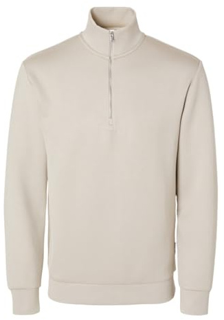 Selected Homme Herren Slhemanuel Soft Zip High Neck Sweat Noos Sweatshirt