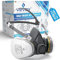 VEVOX® Maschera respiratoria con filtro ABEK1P2 – Protezione da gas, vapori e polveri sottili – Ideale per verniciatura, levigatura e lavori edili – Con 6 filtri P2 antiparticolato e 2 ABEK1 antigas