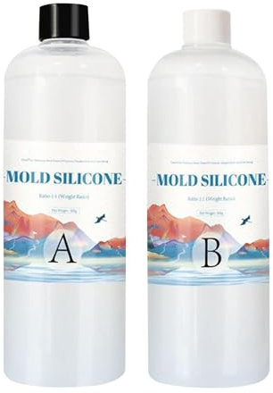 Silicone liquido traslucido – Stampaggio flessibile in silicone, resina per colata a bolle | Kit per la creazione di stampi in silicone liquido trasparente, atossico, facile da sformato, fatto a mano,