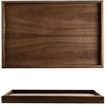 Extérieur Table Basse Plateau Plateau en noyer, vaisselle rectangulaire, plateau à bijoux, plateau à thé, Restaurant, salon, plateau en bois massif Plateau de Cuisine(B)