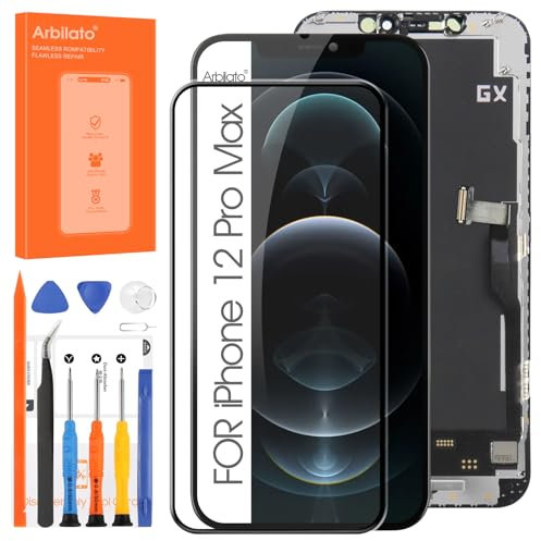 Arbilato OLED Screen Replacement for iPhone 12 Pro Max,LCD Display Digitizer Touch Screen Full Assembly Repair Tools for A2342,A2410,A2412,A2411(6.5 inch)