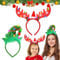 Lot de 2 bandeaux de Noël - Serre-tête avec LED - Serre-tête lumineux - Bonnet de Noël - Serre-tête de renne - Rouge et vert - Pour enfants et adultes