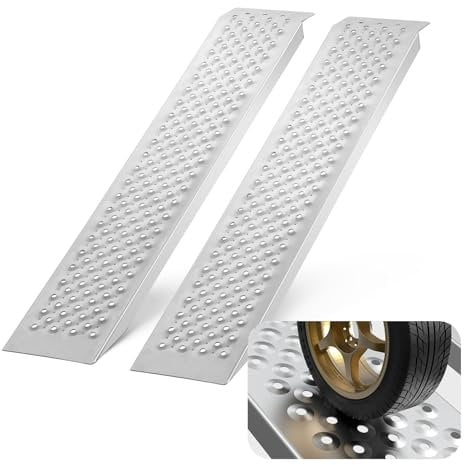 VEVOR 880 LBS Capacity Loading Ramps for Motorcycle/Dirt Bike/Trailer/ATV/UTV/Garden Tractor/Lawn Mower, 2PCS, Silver, 1200 x 215 x 42 mm