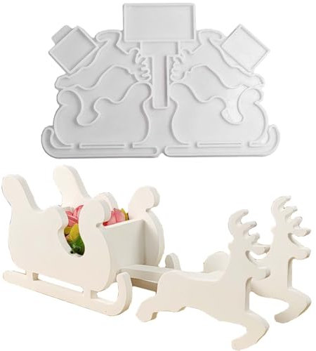 Silikonform Weihnachten Elch WISIRENT, Weihnachten Elch Kerzenformen Zum Gießen, Silikonform Epoxidharz 3d Gießformen Kerze für Halloween, Ostern Verwendet
