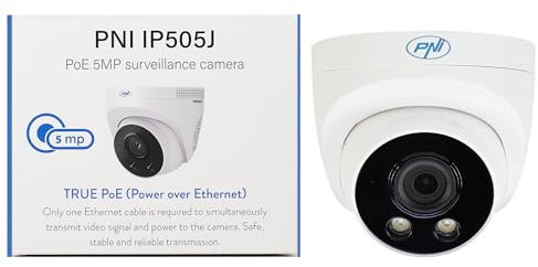 PNI Telecamera di sorveglianza IP505J POE, 5MP, Dome, 2,8 mm, per esterni, bianca