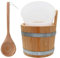 HAF® Set di cestini per sauna in larice, 5 litri, con inserto e 40 cm, in legno di pino, secchio resistente all'umidità, accessori per sauna di alta qualità, qualità Made in Germany