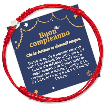 QianSiLi Idee Regalo Uomo Compleanno,Braccialetti Rossi,Bracciale Filo Rosso del Destino,Idee Regalo Uomo Natale,Regali per Lui,Regali Fidanzato,Papà,Collega,Amica,Marito,Nonno,Zio,Maestre(Rosso)