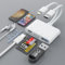 4 in 2 SD Card Reader for iPhone/iPad, [MFi Certified] USB C/Lightning to SD Card Adapter with SD TF Type-C USB 4 Slots, Camera Card Viewer Memory Card Reader for iPhone/iPad/Android/Plug and Play