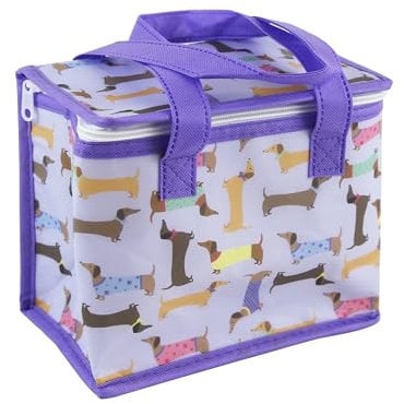 Eurowrap Reusable Insulated Lunch Bag – Sausage Dog Design, 21cm x 14cm x 18cm, Durable PP Woven Cooler Bag for Lunches, Snacks, and On-The-Go Meals