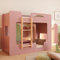 smartwood Etagenbett 2 Kinder 80x160 - Rosa - Leiter Links - Hochbett Mimi BL mit Lattenrost & Rausfallschutz für Jungen & Mädchen - Belastbar bis 230 kg