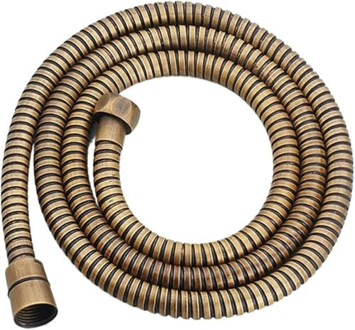 VDLLQYN, Flexibler Bidetschlauch aus antikem Messing und Edelstahl – 1 Stück Feder-Duschschnur for die Wasserverlängerung im Badezimmer,Brauseschlauch