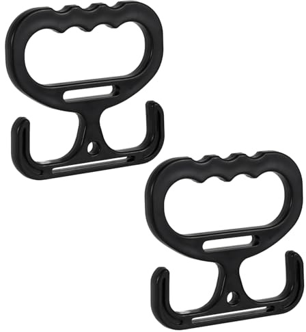 lasuroa 2pcs Grocery Bag Carriers, Plastic Shopping Bag Holder Handle Heavy Duty Handle Holder Carrier Practical Shopper Accessories (Black)