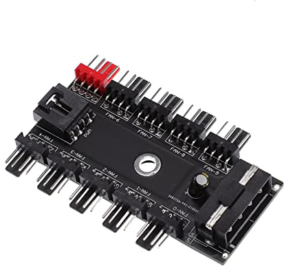 Operitacx Fan Hub with Port Pin Connector Durable Desktop Computer Cooling Hub for Case Fans Easy Installation with Sticker Design Compatible with Power Supply