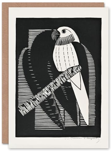 Artery8 Samuel J De Mesquita Art Card Stylised Parakeet Birds