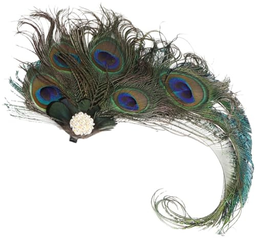TIKODIDA Elegante Haarnadel Leicht und Langlebig Vintage Stil mit Pfauenfeder Einzigartiges Design aus Eisen und Abs für Hochzeiten und Nachmittagskaffee für Damen