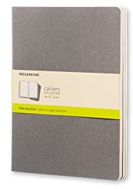 Moleskine Cahier Notizhefte (blanko, X-Large, Kartoneinband) 3-er-Set kieselsteingrau