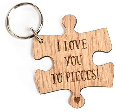 Jigsaw puzzle I LOVE YOU TO PIECES! WOODEN KEYRING