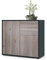 Vladon Sideboard Ben, Made in Germany, Kommode mit 2 Türen und 2 Schubladen, Schwarz matt/Eiche Nordic (79 x 74 x 36 cm)