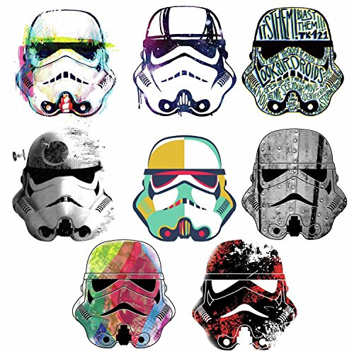 RoomMates Star Wars Kunstvoller Sturmtrupplerköpfe, zum Abziehen und Aufkleben, mehrfarbig