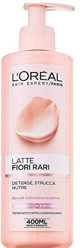 L'Oréal Paris Detergenza Fiori Rari Latte Struccante per Pelli Secche e Sensibili - 400 ml - [Confezione da 6]