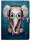 Bspring Custodia per Samsung Galaxy Tab 3 10.1,Galaxy Tab 3 10.1 Pollice P5200 Custodia in Pelle, Premium Ultra Sottile Cuoio Fiore e Modello Cartoon Series Portafoglio Flip Case, Elefante