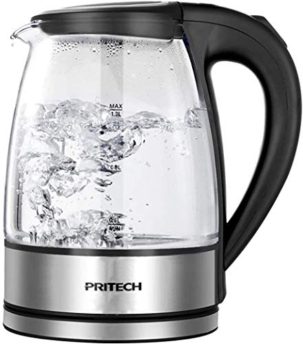 PRITECH - Hervidor de Agua Compacto de 1,2 litro de Capacidad, Ultra silencioso,1630W de Potencia y Sistema de protección contra la ebullición en seco (1.2 litros) KA-091 (091)