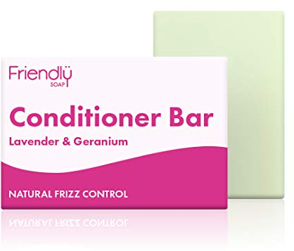Friendly Soap - Natural & Calming, Lavender & Geranium Conditioner Bar (90g) Deeply Hydrate, Revitalize, Soft, Smooth, Frizz Control, Cruelty Free, Handmade, No SLS or Parabens, Vegan