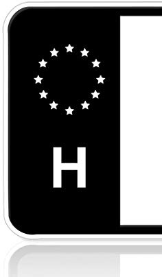 Ritter Mediendesign Nummernschild Kennzeichen Aufkleber Ungarn EU-Feld in Schwarz 2 Stück Premium Sticker