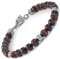 10:10 Edelstahlarmband und 6 mm natürliche rote Tigerauge-Steine, Armband für Männer und Frauen. Verstellbares Armband Made in Italy…