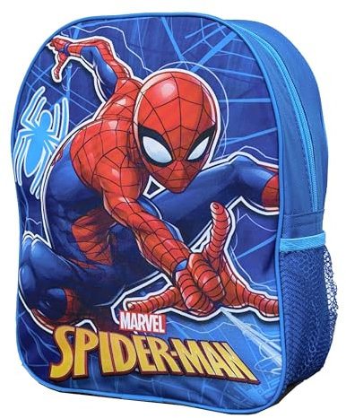 Official Licensed Kids Boys & Girls School Backpack with Side Mesh Pocket (Spiderman)