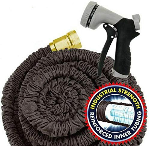 25FT - 200FT Expandable Garden Hose Pipe, Flexible Expanding Magic Garden Hose with Water Spray Nozzle Quick Connect (75FT,Black)