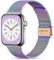 Ouwegaga Correa Compatible con Apple Watch Correa 38mm 40mm 41mm 42mm 44mm 45mm, Correa de Metal de Acero Inoxidable Compatible con iWatch Series 9 8 7 6 5 4 3 2 1 SE Ultra 2, 38mm/40mm/41mm Vistoso