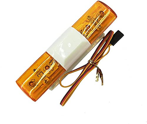 EONANT ferngesteuertes Auto Polizeilicht, rechteckiges LED-Blinklicht des RC-Modells, für 1/10 1/8 RC HSP Traxxas Tamiya CC01 4WD Axial SCX10 Modellauto (Gelb)