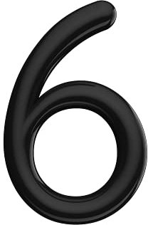 Ultion Sweet Black Door Numbers '6' - 3inch height - Self Adhering, No Drilling or Screwing Required …