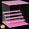 DuvinDD Acrylic Display Case for Doll Toy Barbie Storage Organizer Clear Countertop Showcase Dustproof Protection Collectibles Display Stand Home Storage Box, Pink(12.5 L x 11.7 D x12.8 H)