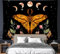 FREEHOTU Wandteppich Motte und Mond, Schmetterling, 152,4 x 101,6 cm, Wandbehang, Partydekoration, Bettwäsche, Wohnkultur für Schlafzimmer, Wohnzimmer, Wohnheim (152 x 120 cm)