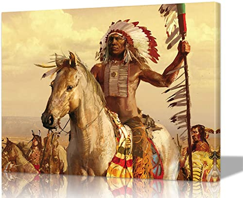Indianer-Wanddekoration, indische Dekoration, indische Wandkunst, indianische Kunst, amerikanische Indianer-Dekoration, Indianer-Poster, Schlafzimmer, Dekoration (30.5 cm Hx45.7 cm B)